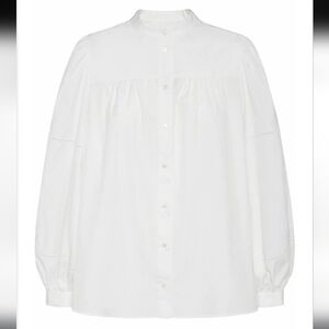 Weekend Max Mara Ribaldo Embroidered Cotton Poplin White Button Down Shirt